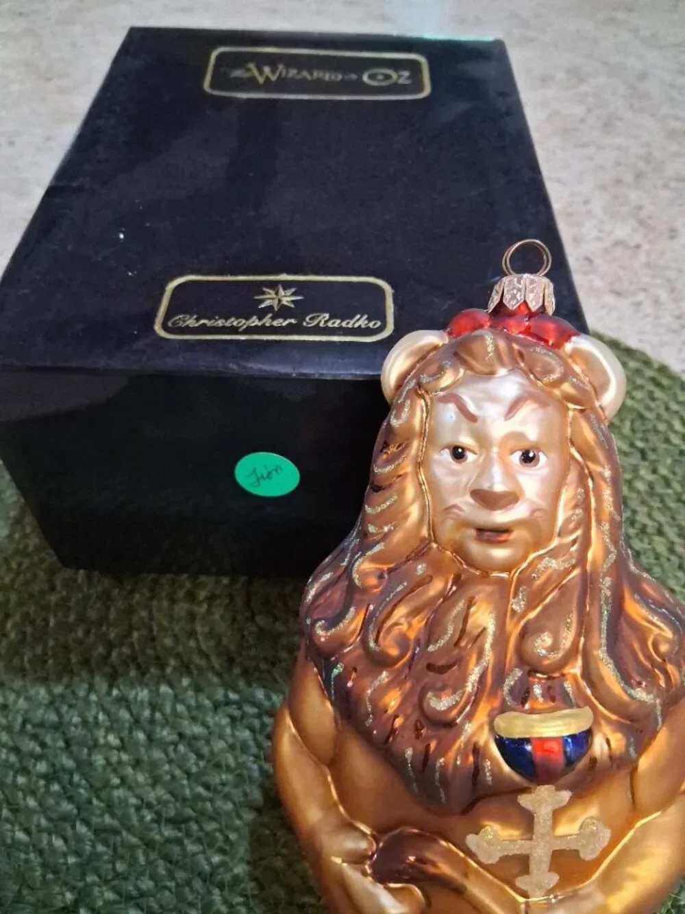 Wizard Of Oz Christopher Radko Courageous Lion Glass Ornament With Box